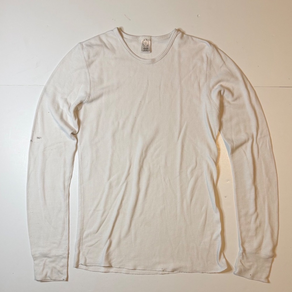 Chrome Hearts VTG Thermal Shirt Mens Medium White Cotton Waffle Knit Long Sleeve
